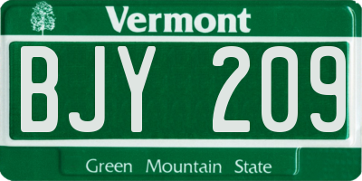 VT license plate BJY209