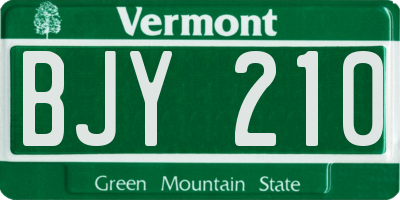 VT license plate BJY210
