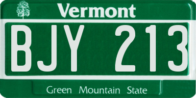 VT license plate BJY213