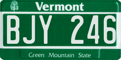 VT license plate BJY246