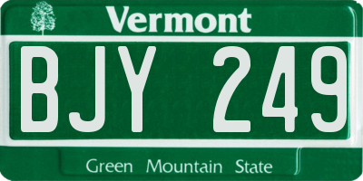 VT license plate BJY249