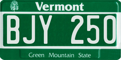 VT license plate BJY250