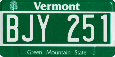 VT license plate BJY251