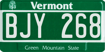 VT license plate BJY268