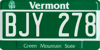 VT license plate BJY278