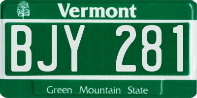 VT license plate BJY281