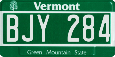 VT license plate BJY284