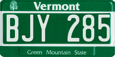 VT license plate BJY285