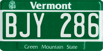 VT license plate BJY286