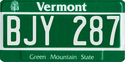 VT license plate BJY287