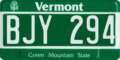 VT license plate BJY294