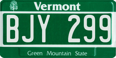 VT license plate BJY299
