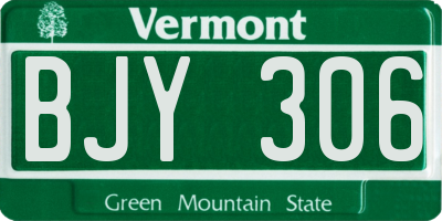 VT license plate BJY306