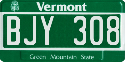 VT license plate BJY308