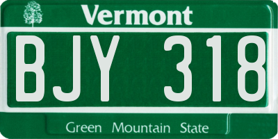 VT license plate BJY318