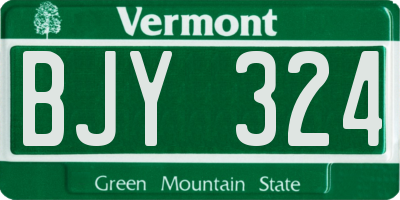 VT license plate BJY324