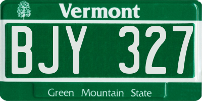 VT license plate BJY327