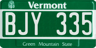 VT license plate BJY335