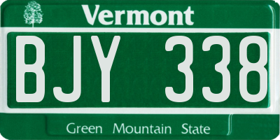 VT license plate BJY338