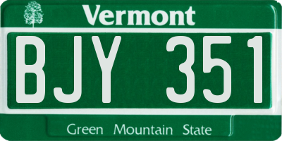 VT license plate BJY351