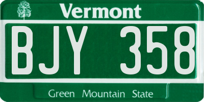 VT license plate BJY358