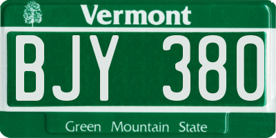 VT license plate BJY380