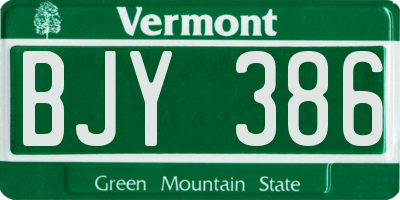 VT license plate BJY386