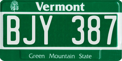 VT license plate BJY387