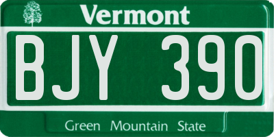 VT license plate BJY390