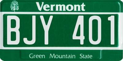 VT license plate BJY401