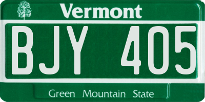VT license plate BJY405
