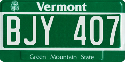 VT license plate BJY407