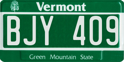 VT license plate BJY409