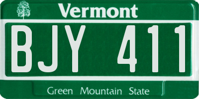 VT license plate BJY411