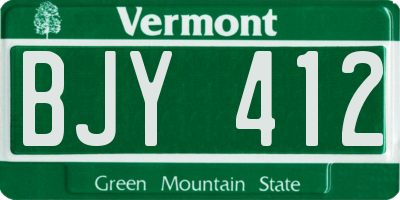 VT license plate BJY412