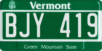 VT license plate BJY419