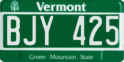 VT license plate BJY425