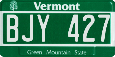 VT license plate BJY427