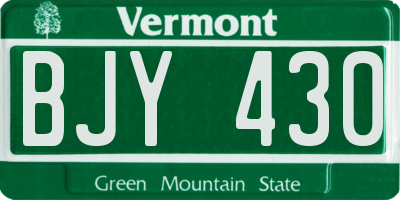 VT license plate BJY430