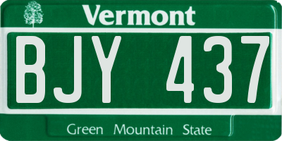 VT license plate BJY437