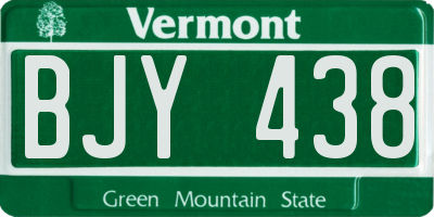VT license plate BJY438