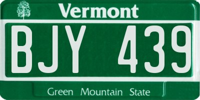 VT license plate BJY439