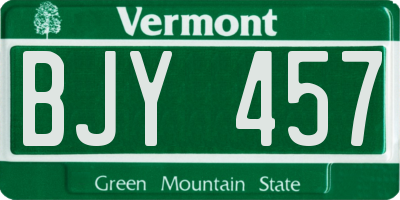 VT license plate BJY457