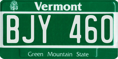 VT license plate BJY460