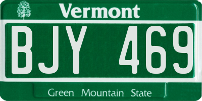 VT license plate BJY469