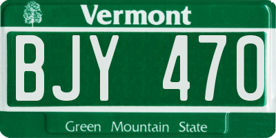 VT license plate BJY470