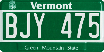 VT license plate BJY475