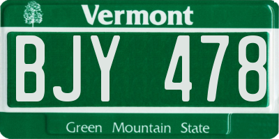 VT license plate BJY478