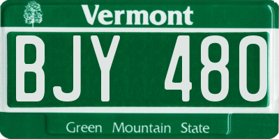 VT license plate BJY480