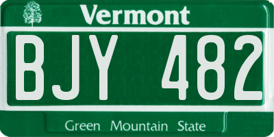 VT license plate BJY482